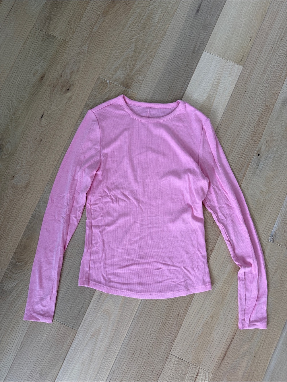 Nuuds slinky ribbed long sleeve bubblegum M